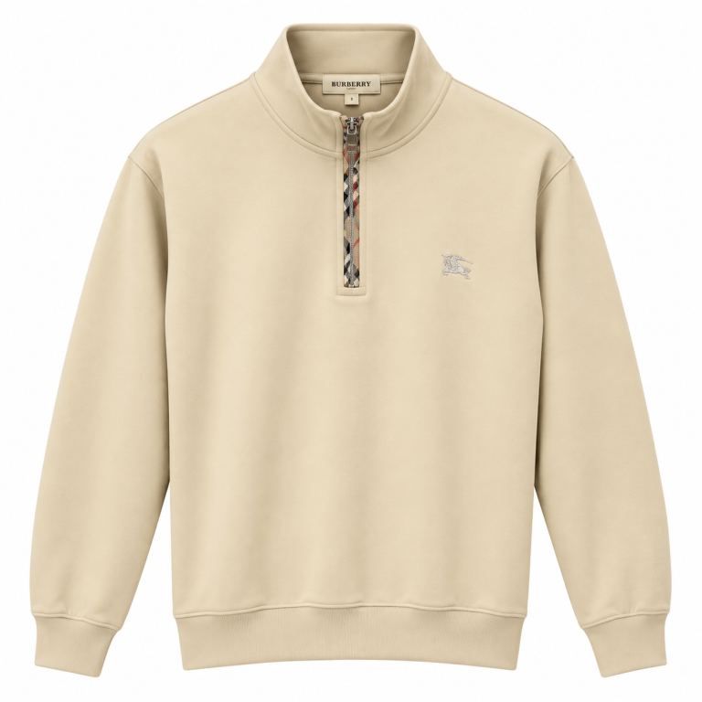 BURBERRY EKOSE FERMUAR DETAYLI DIK YAKA SWEATSHIRT