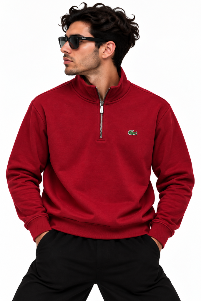LACOSTE FERMUAR DETAYLI DIK YAKA SWEATSHIRT