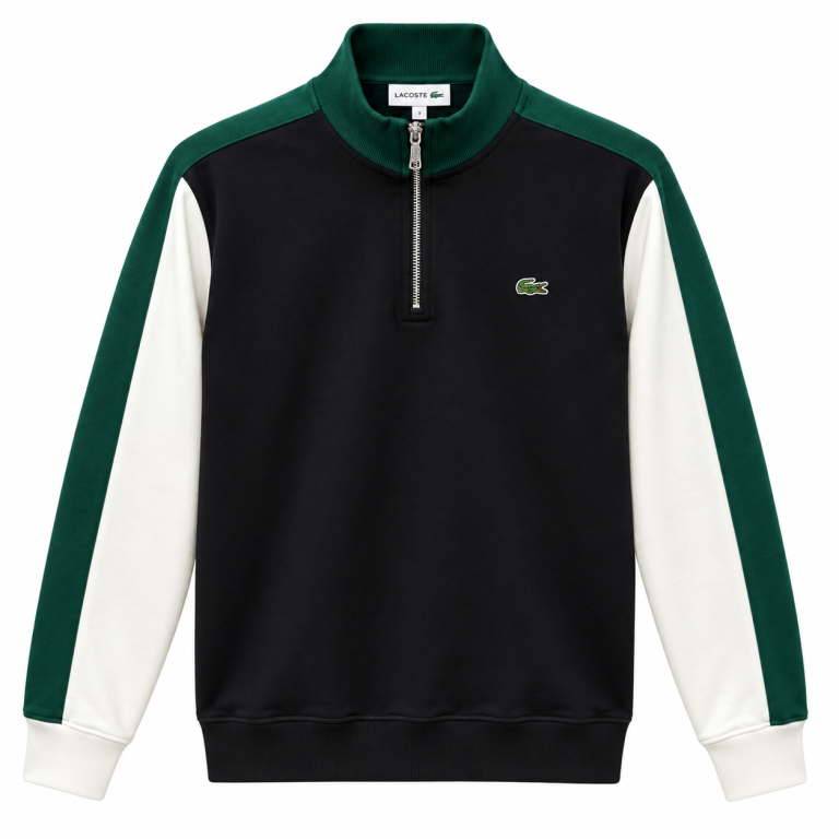 LACOSTE RENK BLOKLU FERMUAR DETAYLI SWEATSHIRT