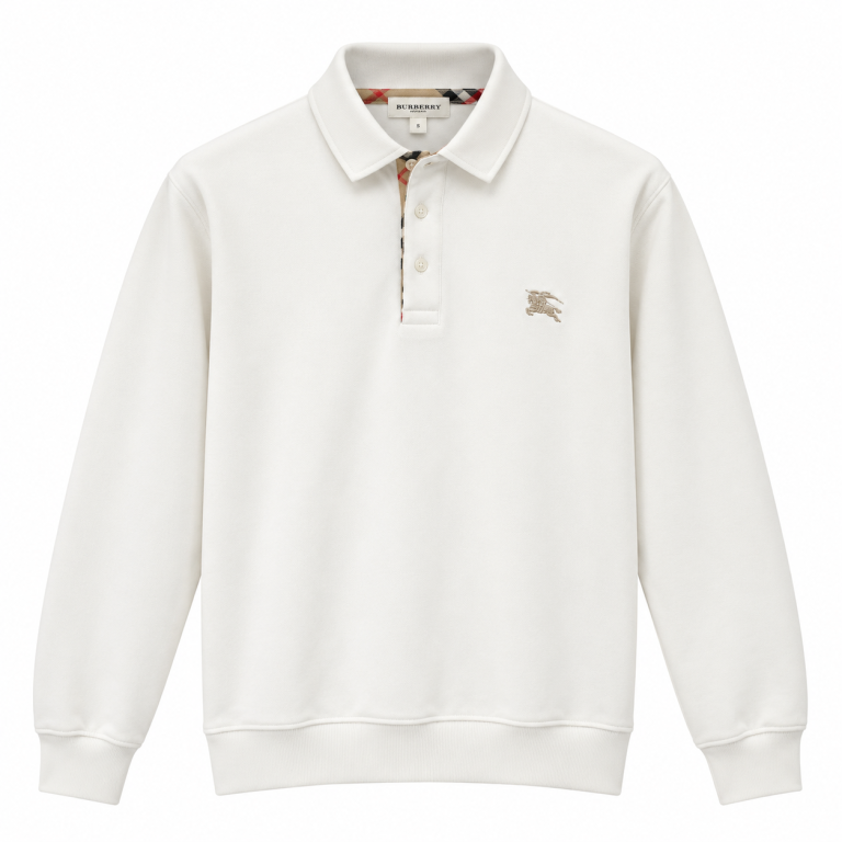 BURBERRY EKOSE DETAYLI POLO YAKA SWEATSHIRT