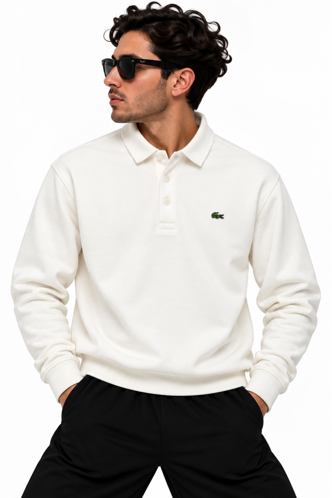 LACOSTE LOGO DETAYLI POLO YAKA SWEATSHIRT