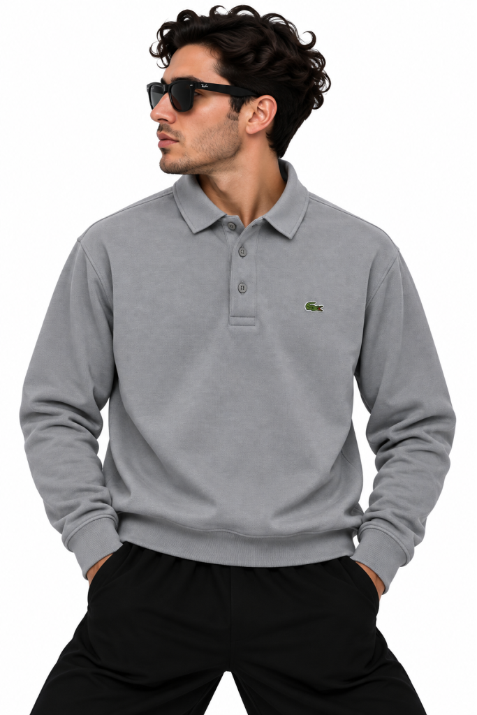 LACOSTE LOGO DETAYLI POLO YAKA SWEATSHIRT