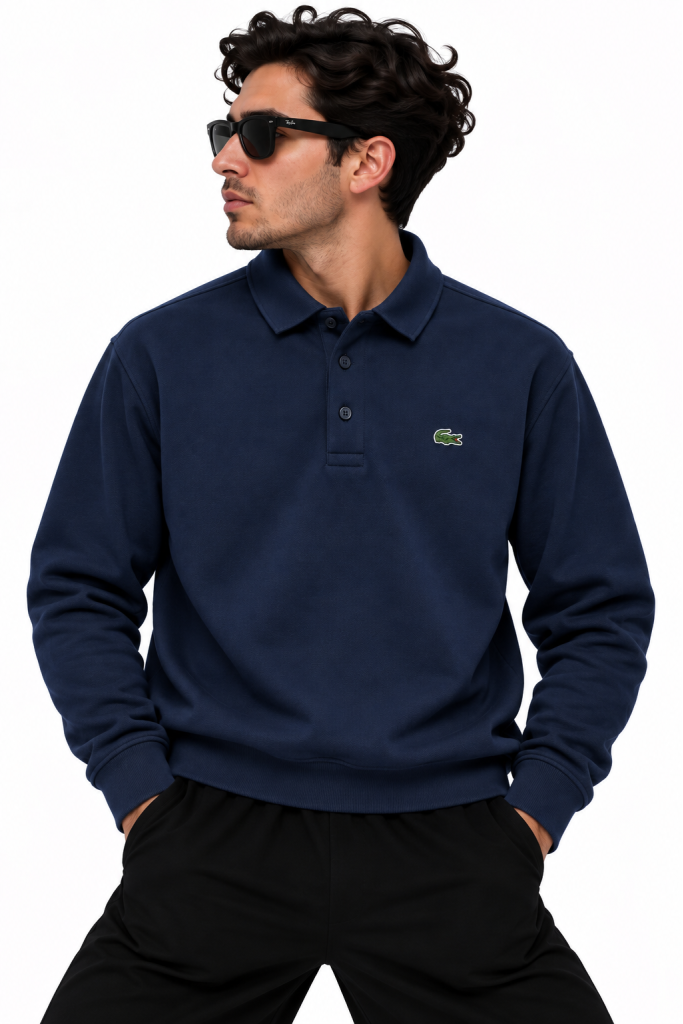 LACOSTE LOGO DETAYLI POLO YAKA SWEATSHIRT