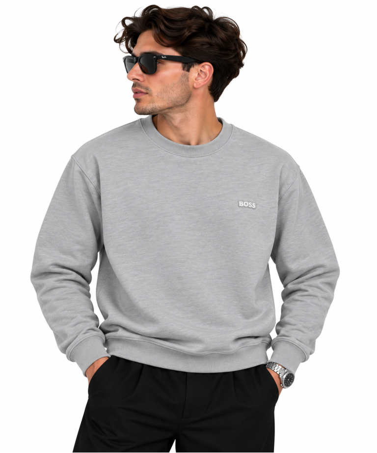 BOSS LOGO DETAYLI SIFIR YAKA SWEATSHIRT