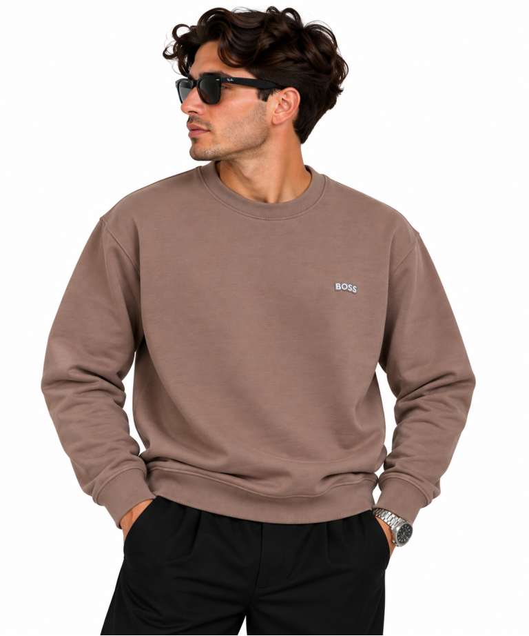 BOSS LOGO DETAYLI SIFIR YAKA SWEATSHIRT