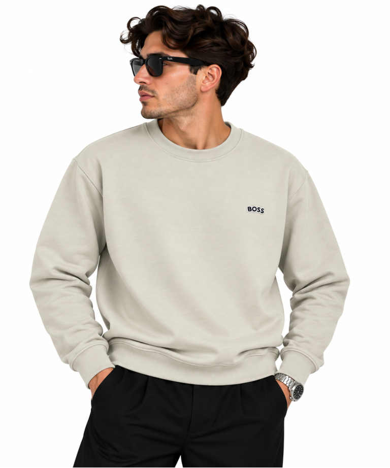 BOSS LOGO DETAYLI SIFIR YAKA SWEATSHIRT