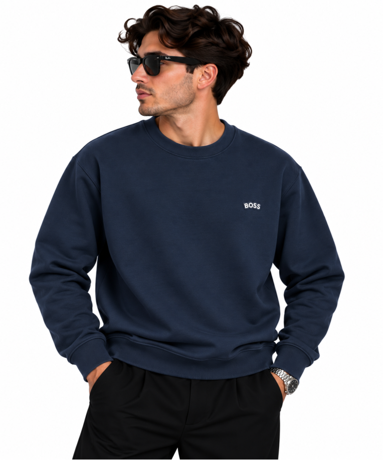 BOSS LOGO DETAYLI SIFIR YAKA SWEATSHIRT