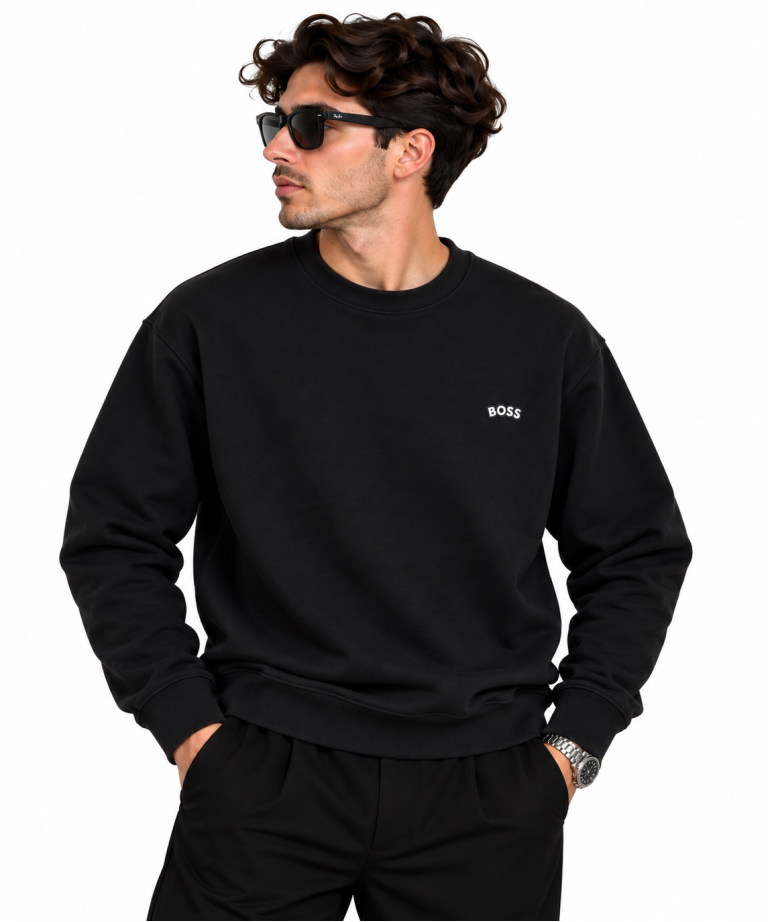 BOSS LOGO DETAYLI SIFIR YAKA SWEATSHIRT