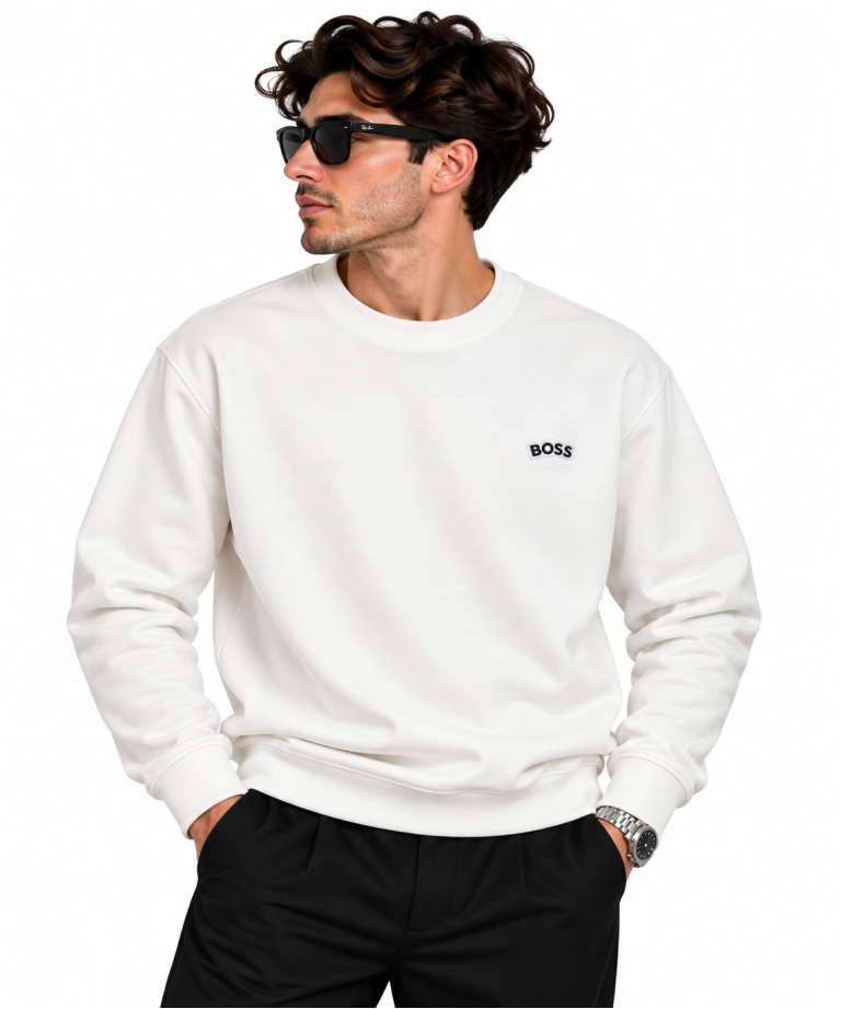 BOSS LOGO DETAYLI SIFIR YAKA SWEATSHIRT
