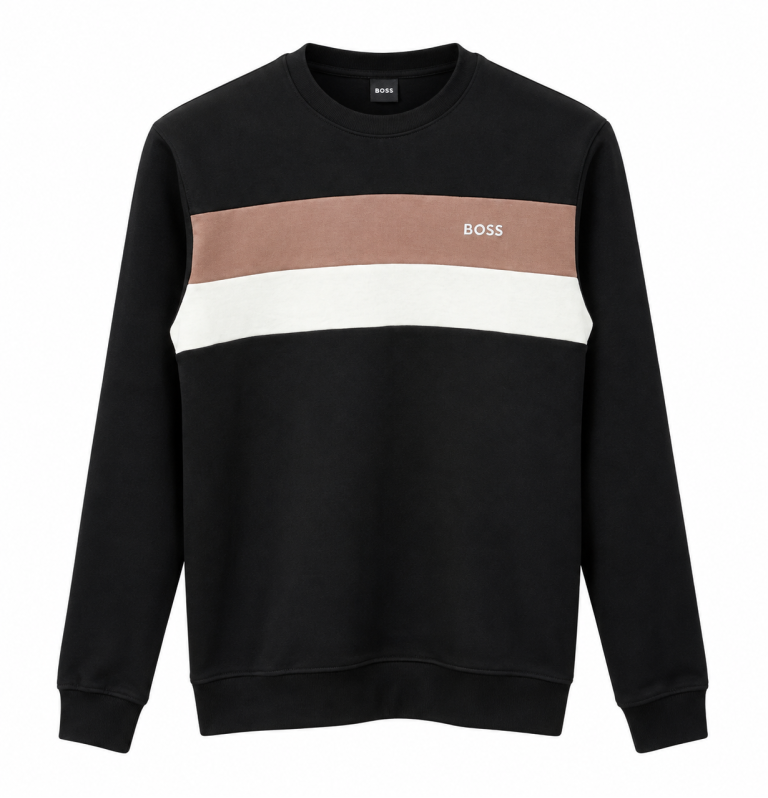 BOSS RENK BLOKLU SIFIR YAKA SWEATSHIRT 2