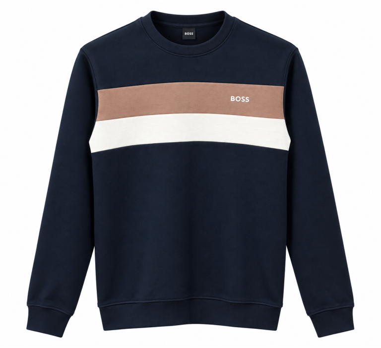 BOSS RENK BLOKLU SIFIR YAKA SWEATSHIRT 2