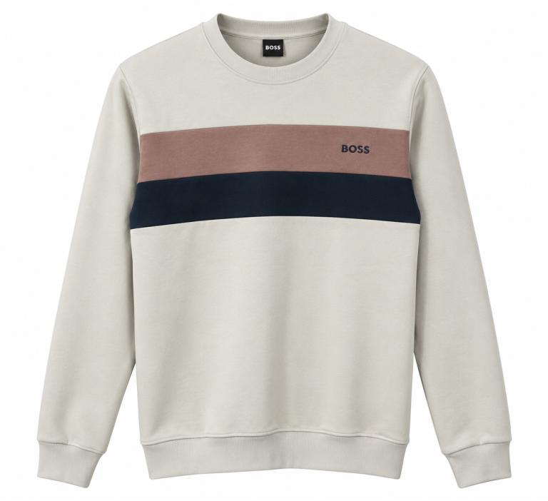 BOSS RENK BLOKLU SIFIR YAKA SWEATSHIRT 2