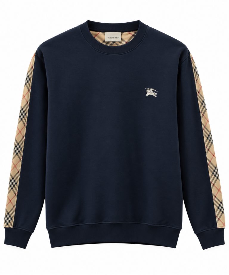 BURBERRY EKOSE KOL DETAYLI SIFIR YAKA SWEATSHIRT