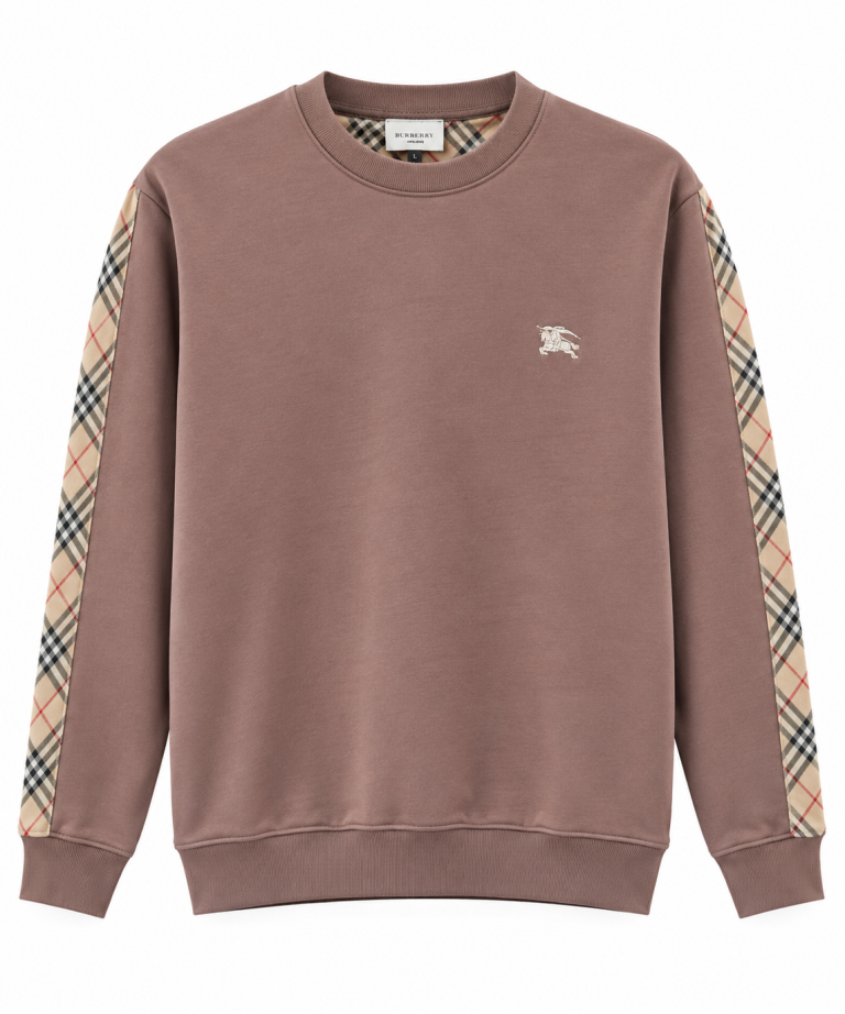 BURBERRY EKOSE KOL DETAYLI SIFIR YAKA SWEATSHIRT
