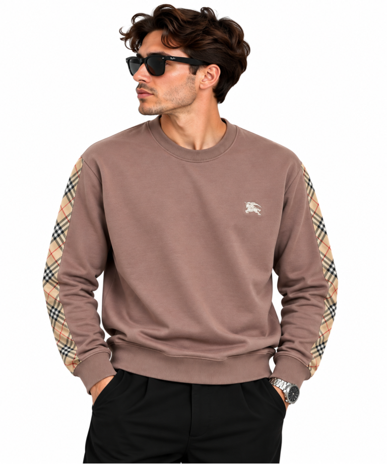 BURBERRY EKOSE KOL DETAYLI SIFIR YAKA SWEATSHIRT