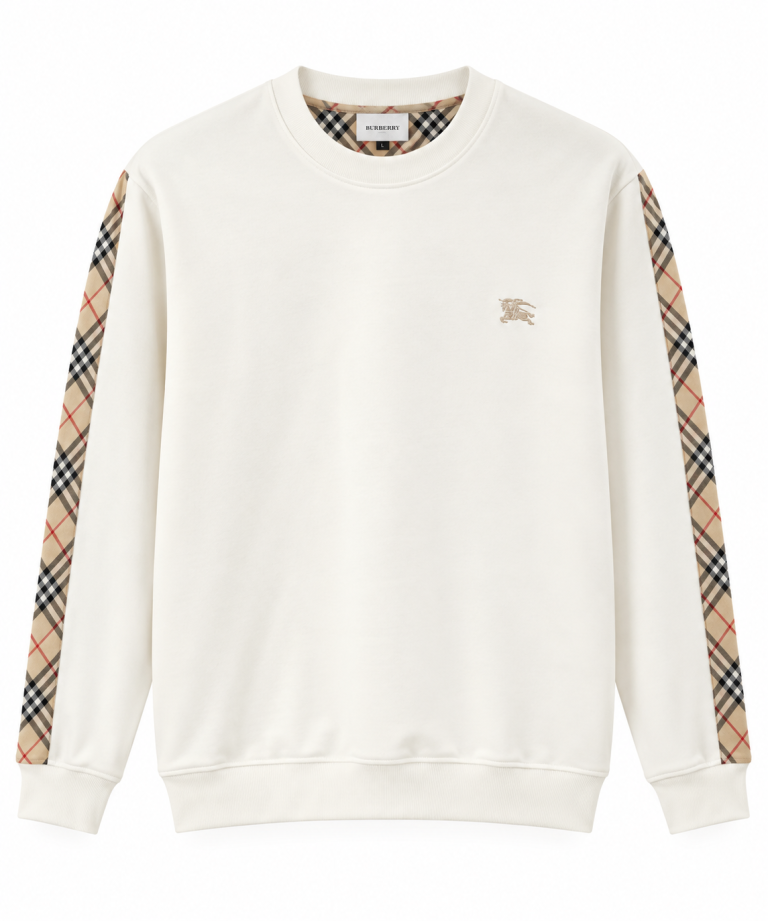 BURBERRY EKOSE KOL DETAYLI SIFIR YAKA SWEATSHIRT