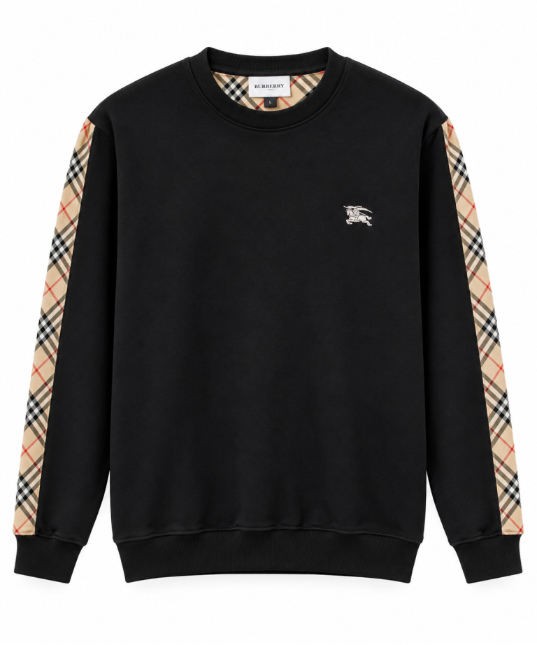 BURBERRY EKOSE KOL DETAYLI SIFIR YAKA SWEATSHIRT