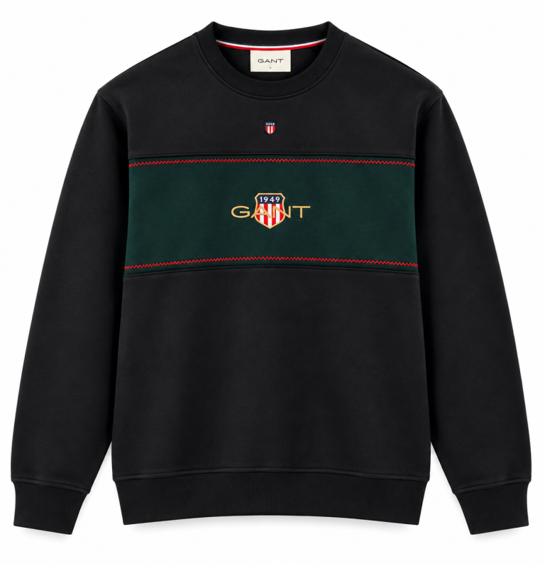 GANT RENK BLOKLU SIFIR YAKA SWEATSHIRT