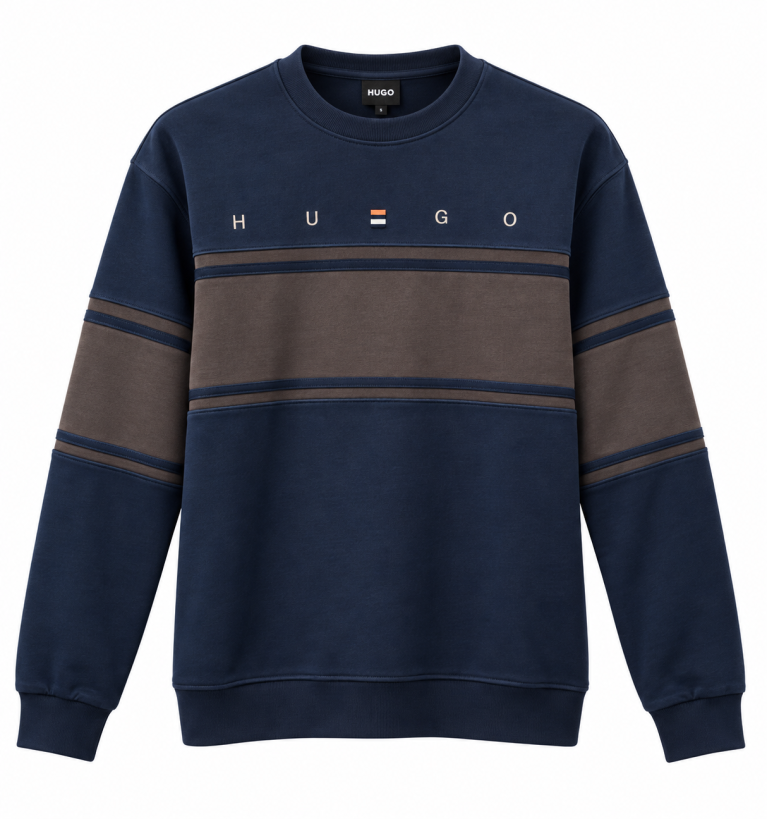 HUGO BOSS RENK BLOKLU SIFIR YAKA SWEATSHIRT
