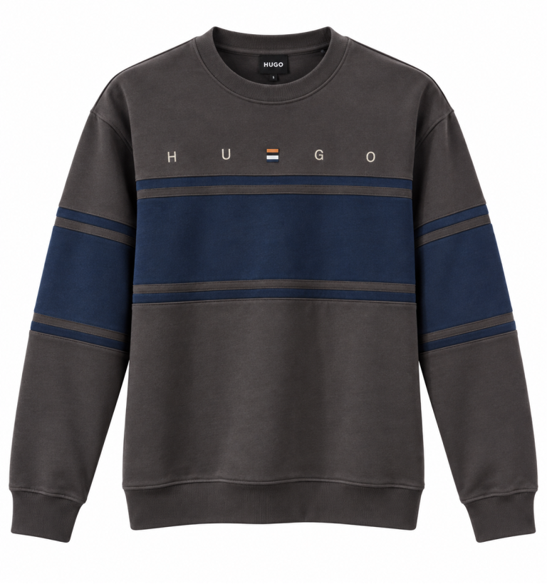 HUGO BOSS RENK BLOKLU SIFIR YAKA SWEATSHIRT