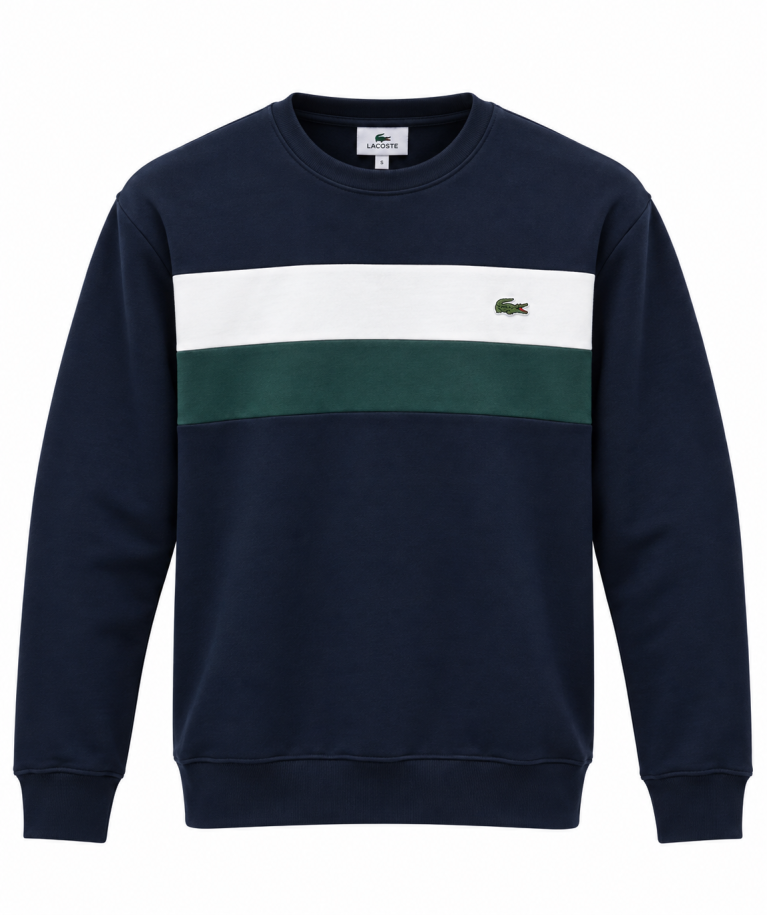 LACOSTE RENK BLOKLU SIFIR YAKA SWEATSHIRT