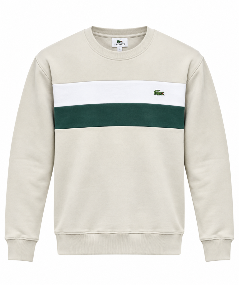 LACOSTE RENK BLOKLU SIFIR YAKA SWEATSHIRT