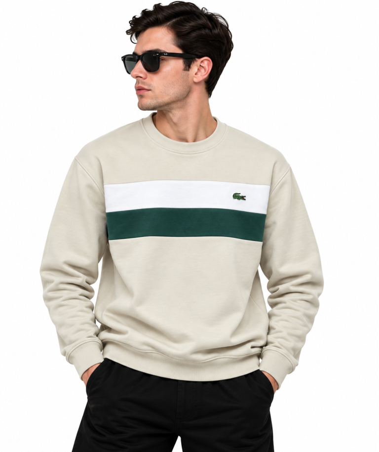 LACOSTE RENK BLOKLU SIFIR YAKA SWEATSHIRT