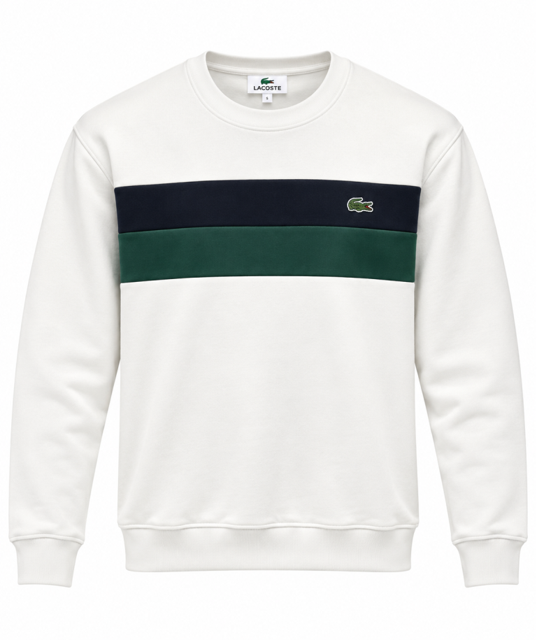 LACOSTE RENK BLOKLU SIFIR YAKA SWEATSHIRT
