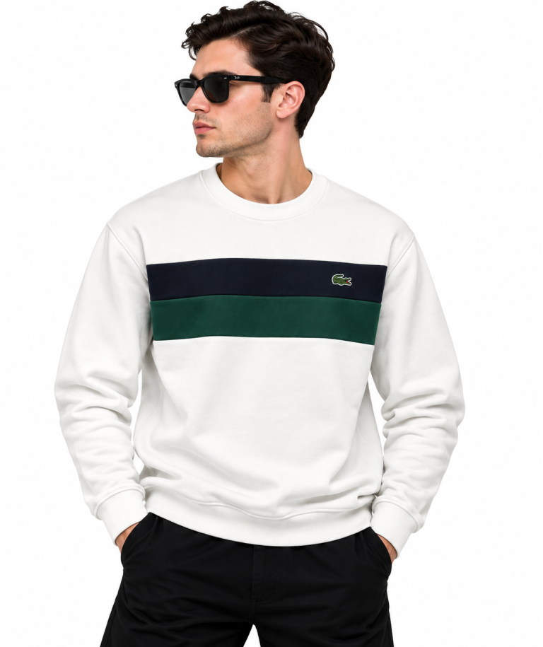 LACOSTE RENK BLOKLU SIFIR YAKA SWEATSHIRT