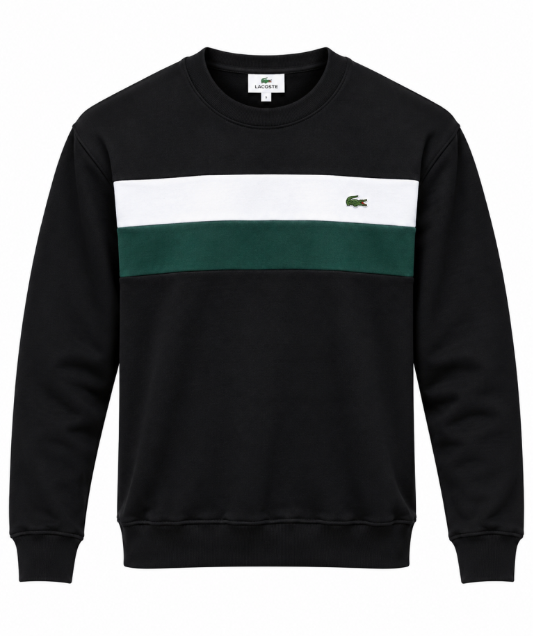 LACOSTE RENK BLOKLU SIFIR YAKA SWEATSHIRT