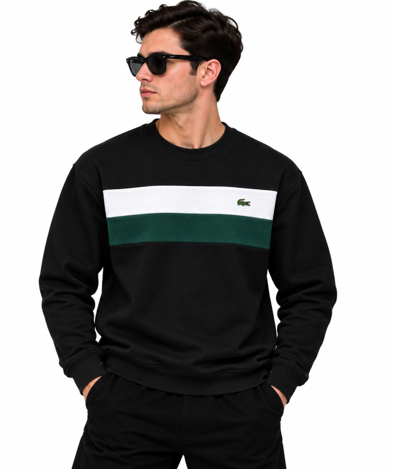 LACOSTE RENK BLOKLU SIFIR YAKA SWEATSHIRT