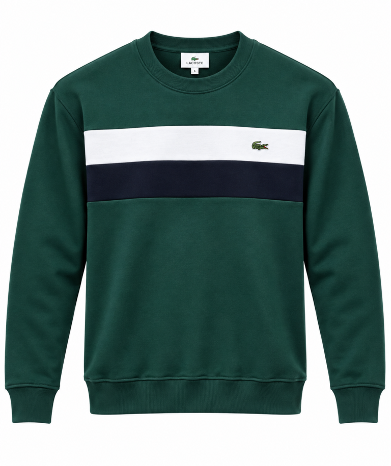 LACOSTE RENK BLOKLU SIFIR YAKA SWEATSHIRT