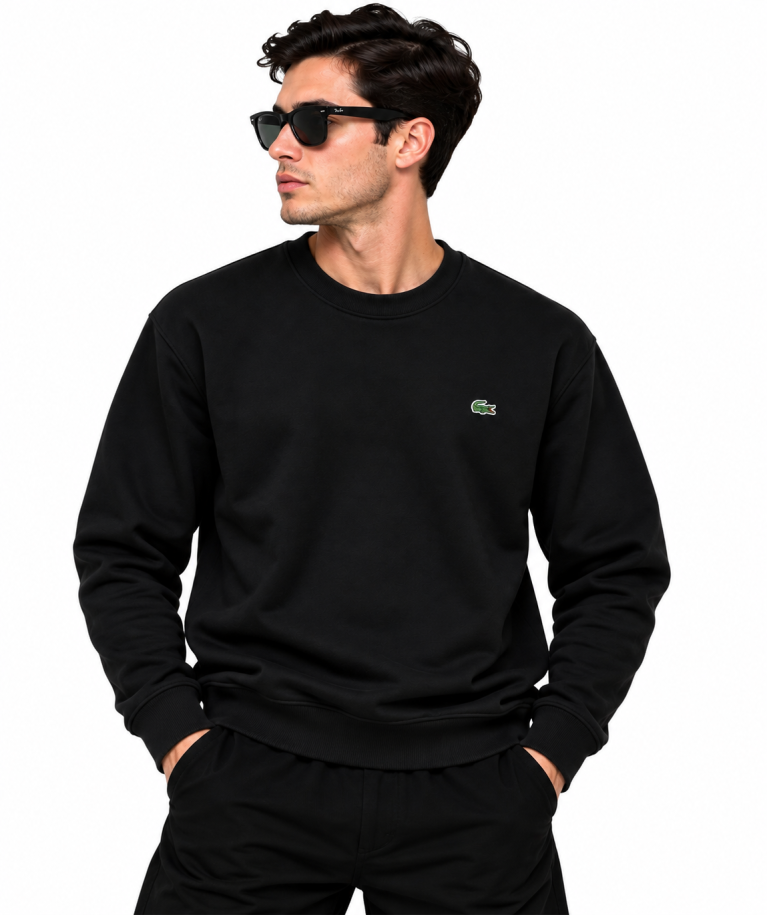 LACOSTE LOGO DETAYLI SIFIR YAKA SWEATSHIRT
