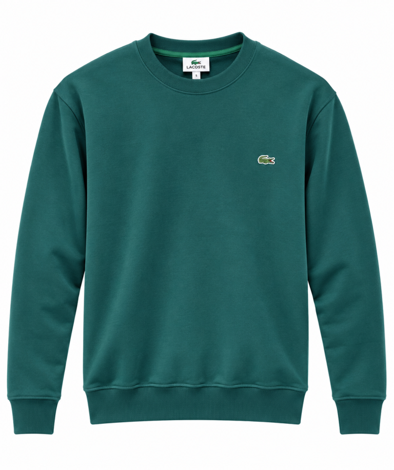 LACOSTE LOGO DETAYLI SIFIR YAKA SWEATSHIRT