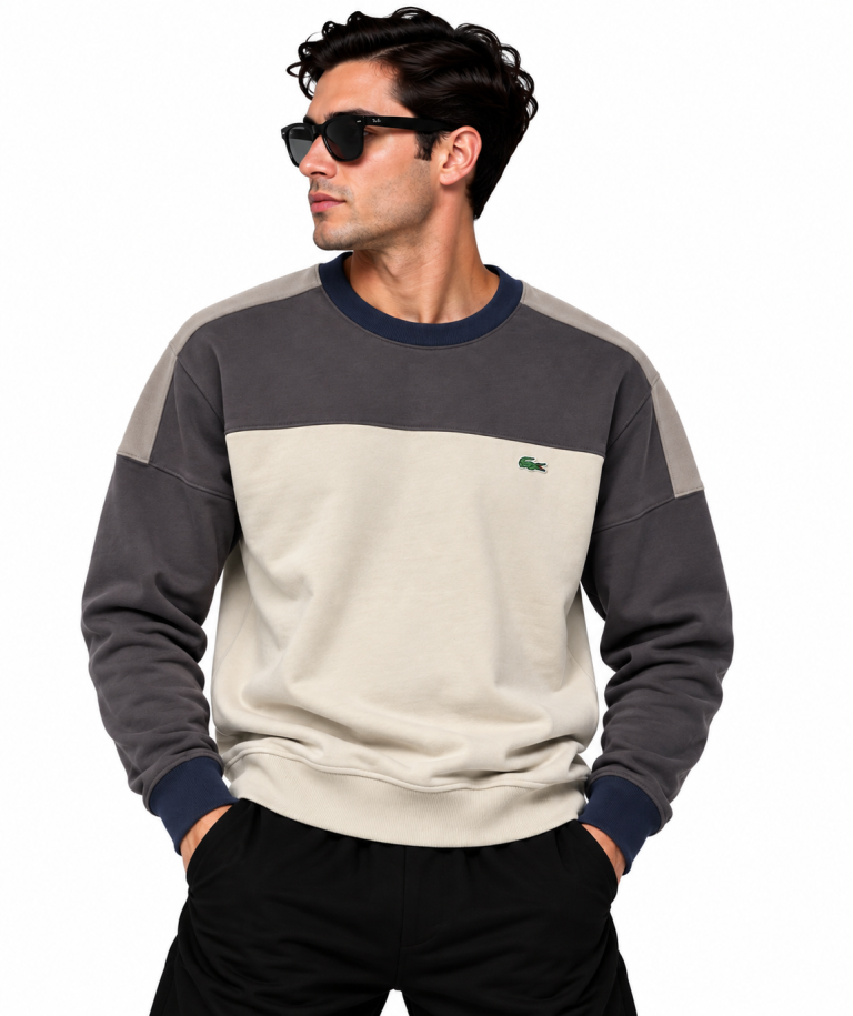 LACOSTE RENK BLOKLU SIFIR YAKA SWEATSHIRT 2
