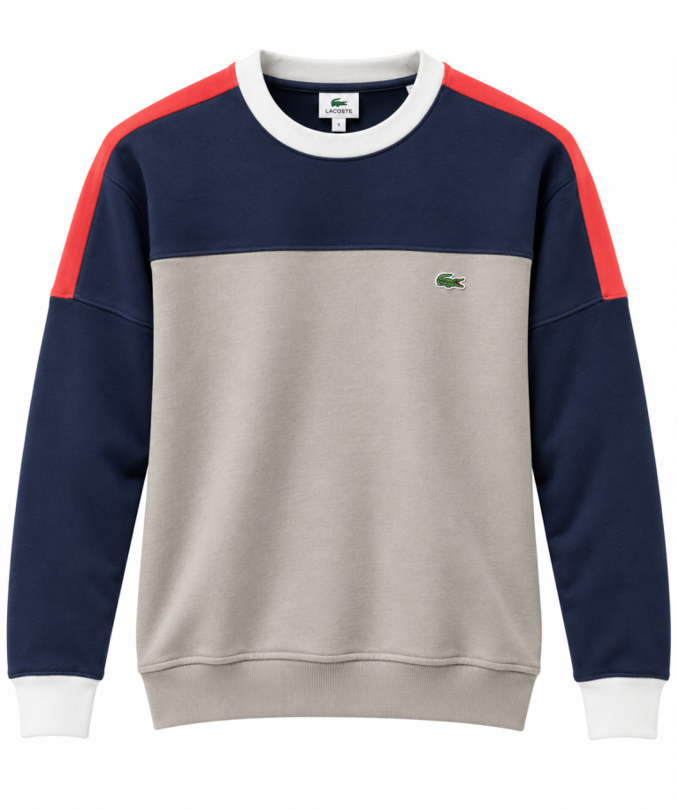 LACOSTE RENK BLOKLU SIFIR YAKA SWEATSHIRT 2