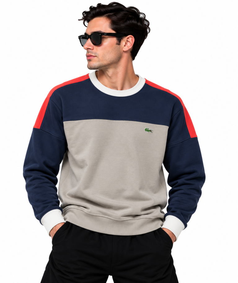 LACOSTE RENK BLOKLU SIFIR YAKA SWEATSHIRT 2