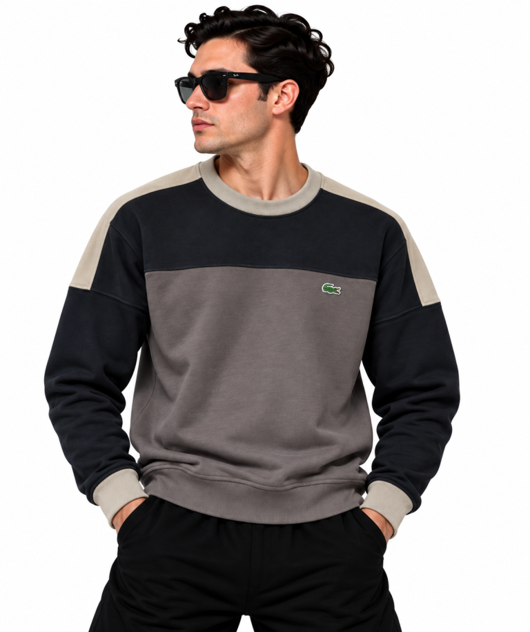 LACOSTE RENK BLOKLU SIFIR YAKA SWEATSHIRT 2