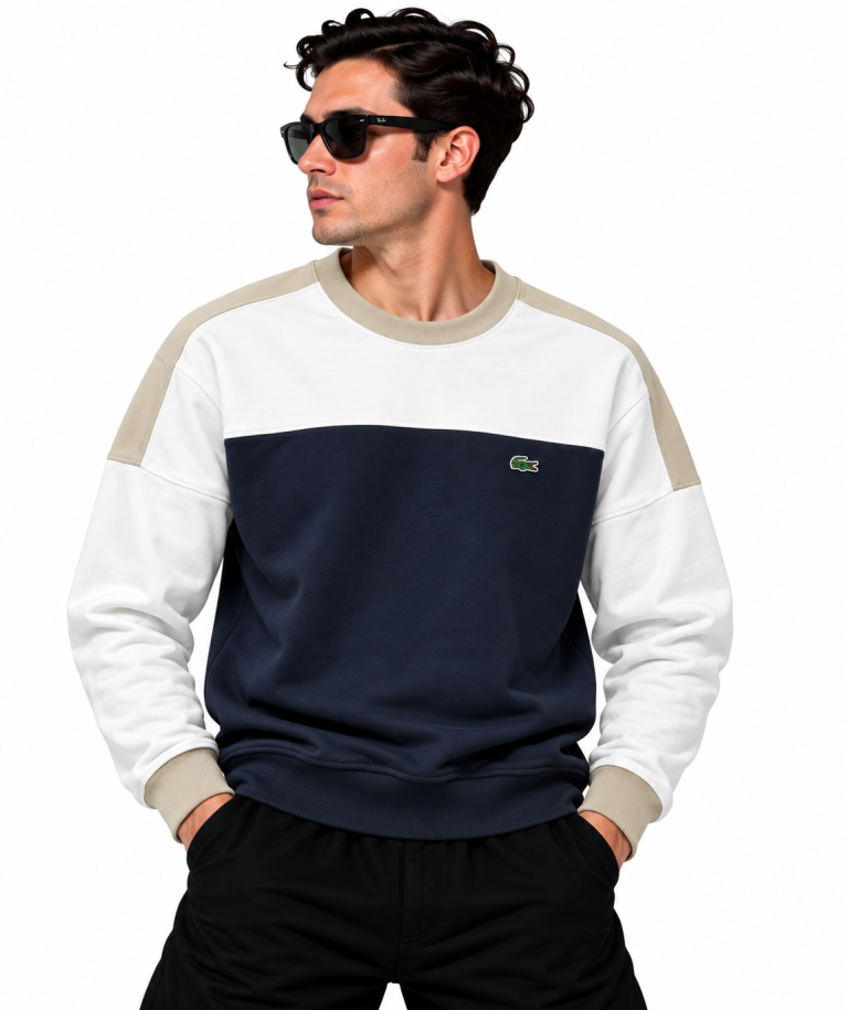 LACOSTE RENK BLOKLU SIFIR YAKA SWEATSHIRT 2