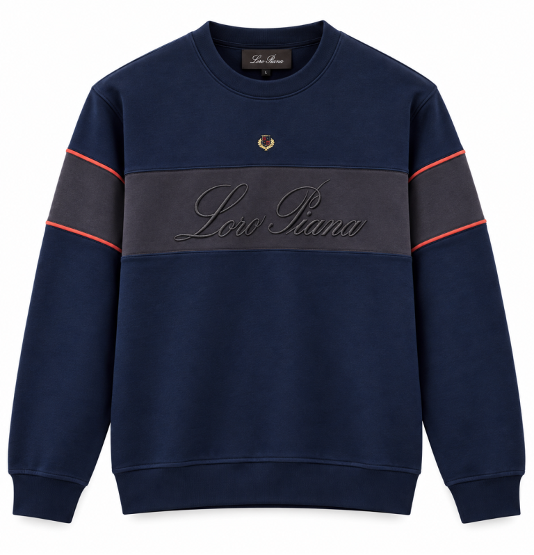 LORO PIANA NAKIŞ DETAYLI SIFIR YAKA SWEATSHIRT