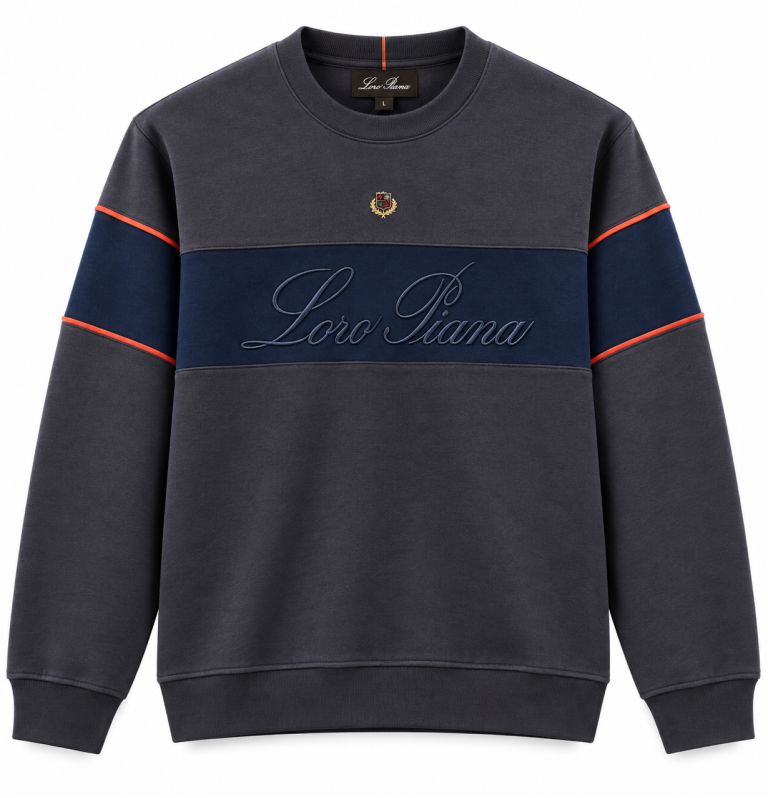 LORO PIANA NAKIŞ DETAYLI SIFIR YAKA SWEATSHIRT