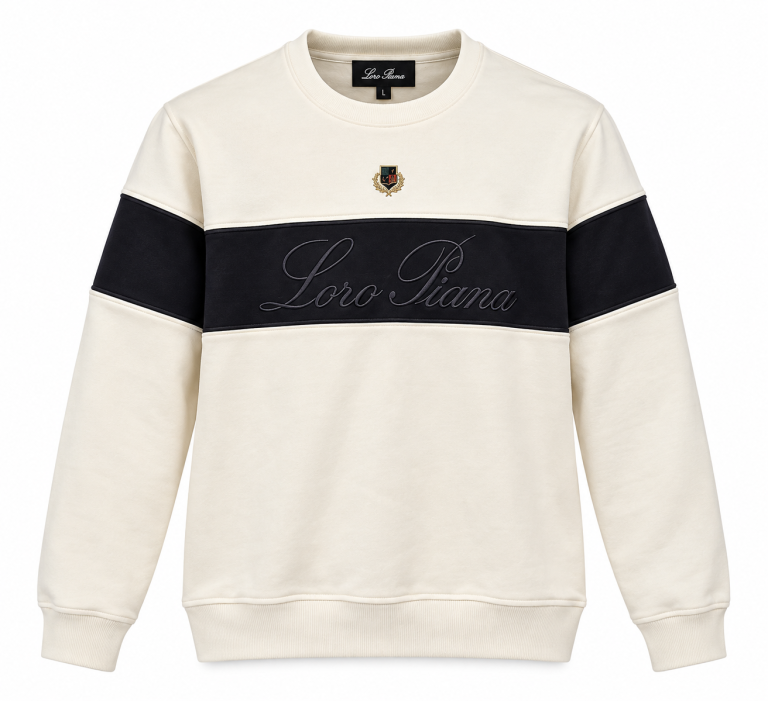 LORO PIANA NAKIŞ DETAYLI SIFIR YAKA SWEATSHIRT