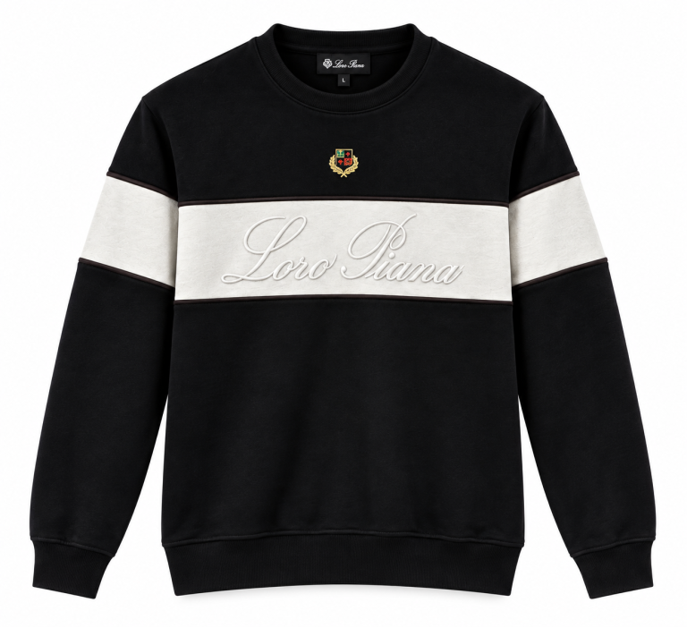 LORO PIANA NAKIŞ DETAYLI SIFIR YAKA SWEATSHIRT