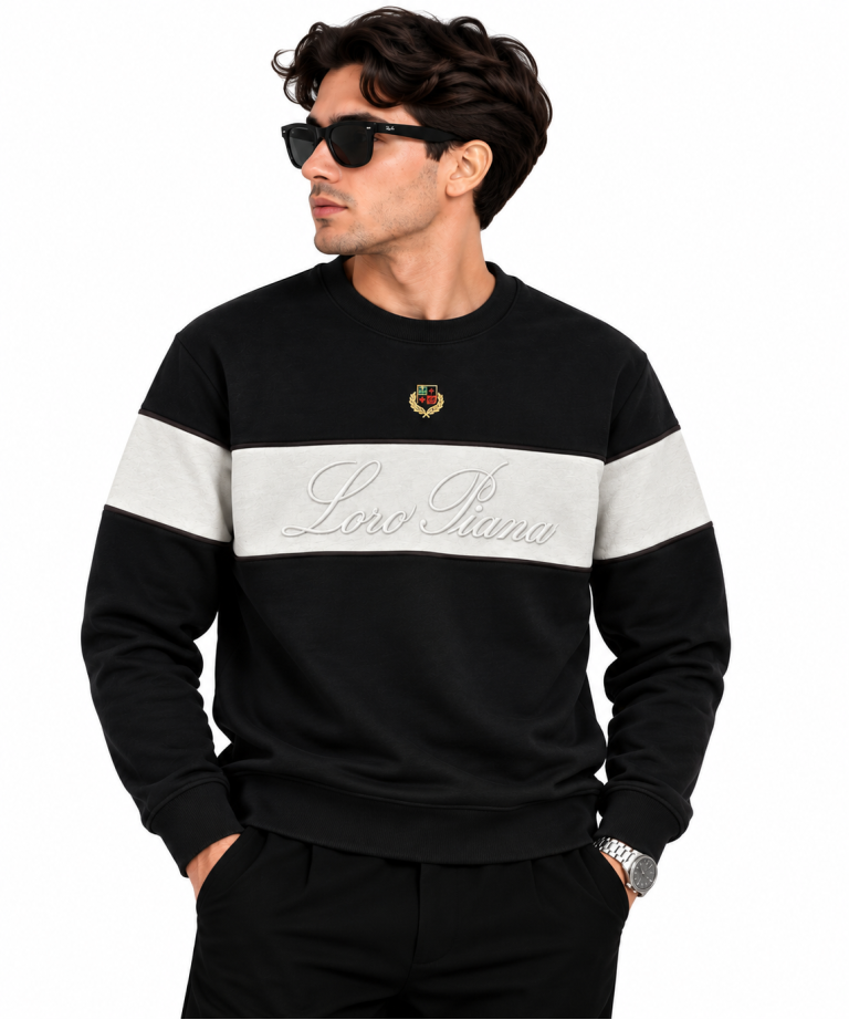 LORO PIANA NAKIŞ DETAYLI SIFIR YAKA SWEATSHIRT