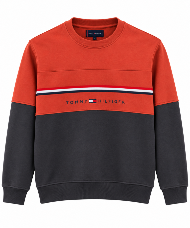 TOMMY HILFIGER RENK BLOKLU SIFIR YAKA SWEATSHIRT