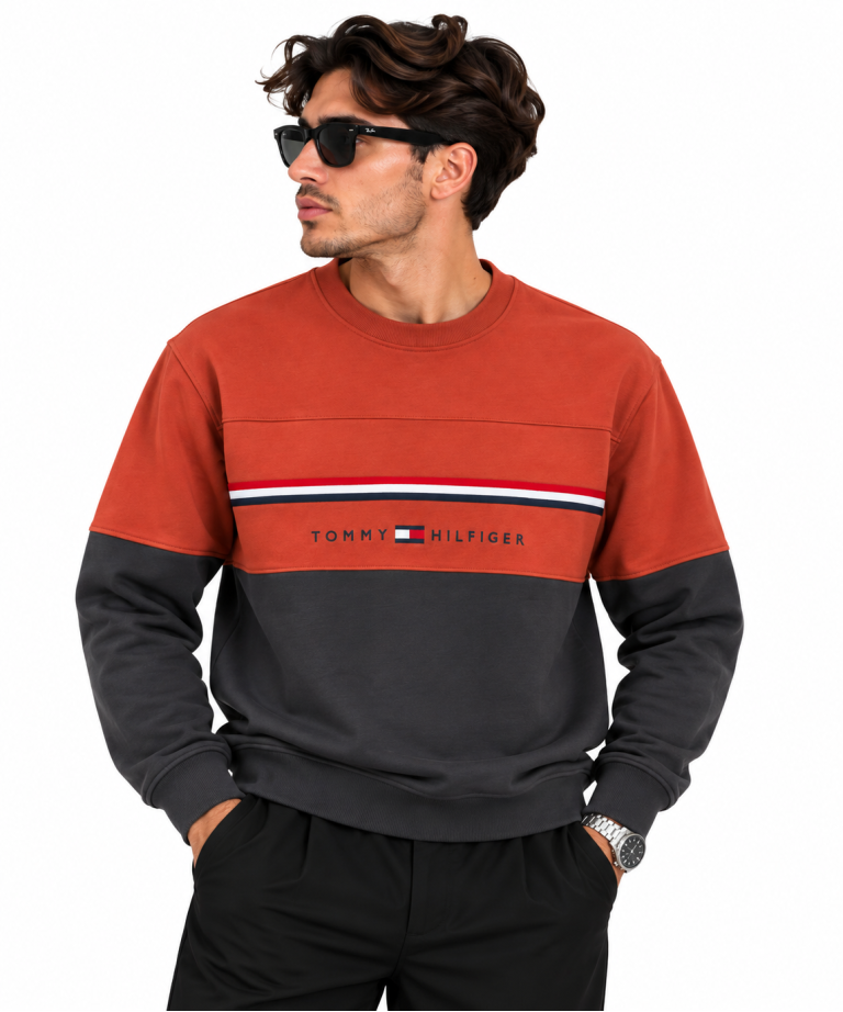 TOMMY HILFIGER RENK BLOKLU SIFIR YAKA SWEATSHIRT