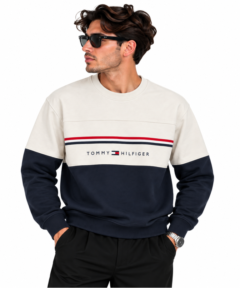 TOMMY HILFIGER RENK BLOKLU SIFIR YAKA SWEATSHIRT