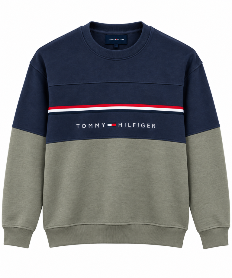 TOMMY HILFIGER RENK BLOKLU SIFIR YAKA SWEATSHIRT