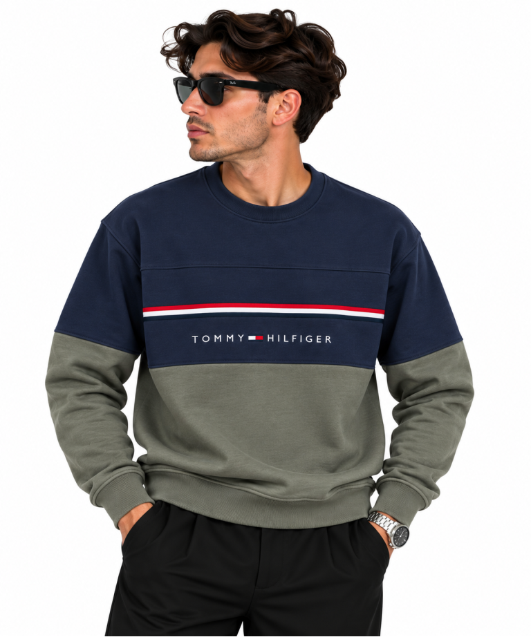 TOMMY HILFIGER RENK BLOKLU SIFIR YAKA SWEATSHIRT
