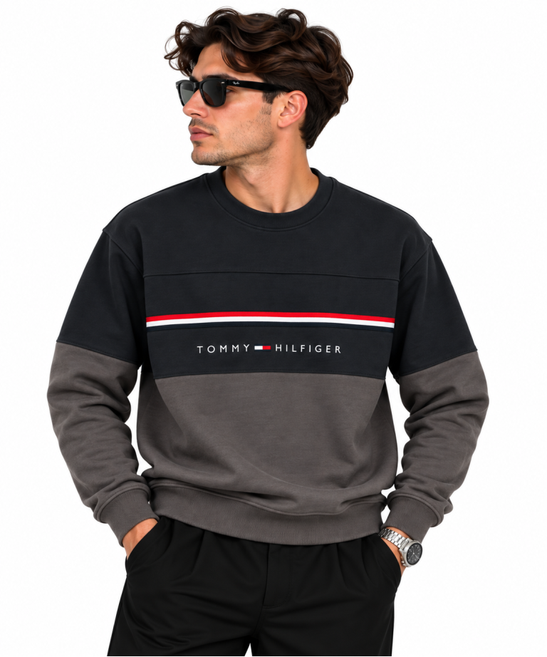 TOMMY HILFIGER RENK BLOKLU SIFIR YAKA SWEATSHIRT